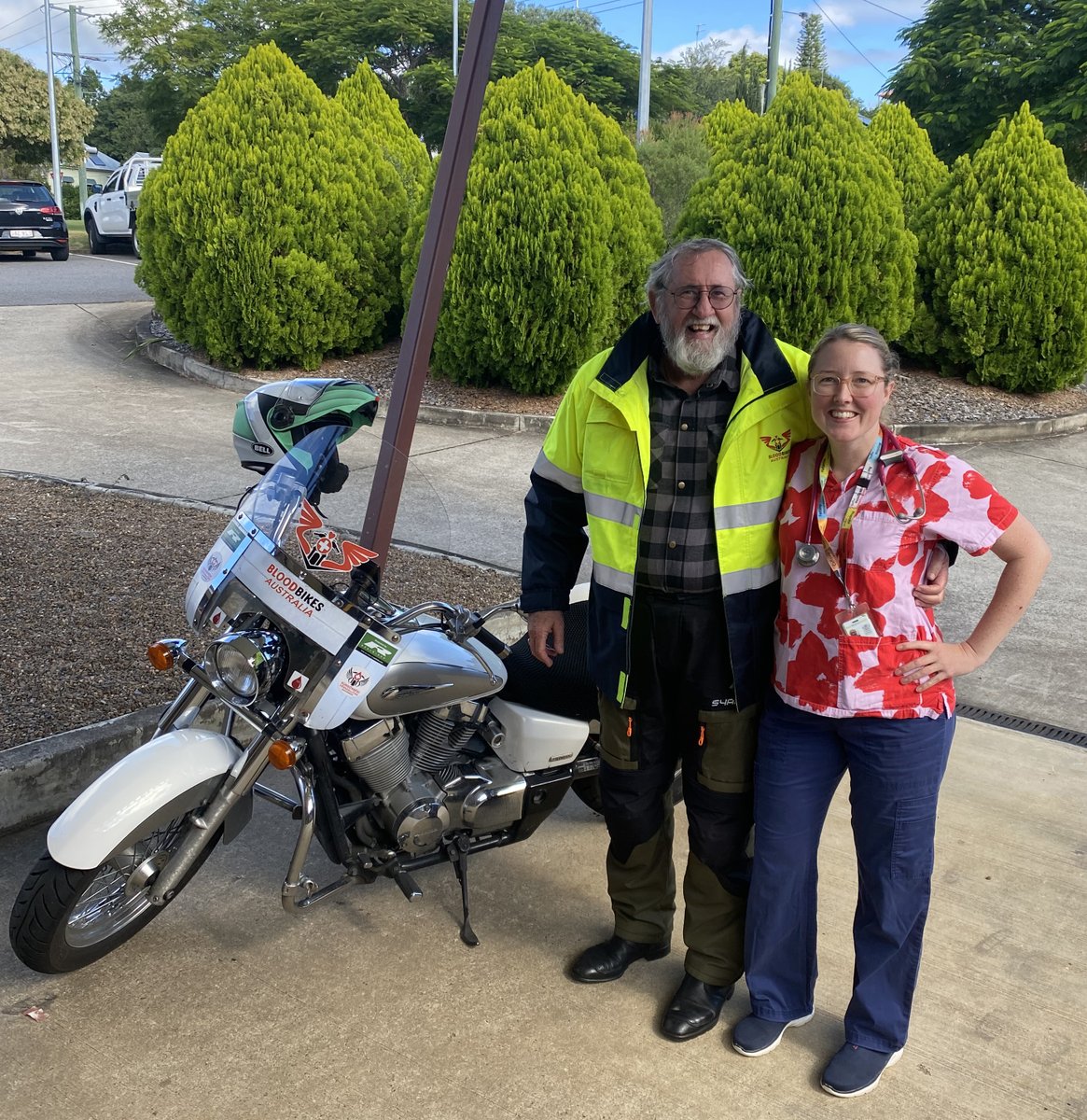 Dr Emily Moody is a rural generalist with an advanced skill in anaesthetics. Emily works as a Senior Medical Officer at Boonah Hospital as well as the QRGP, ACRRM and UQ.

Read more about Emily’s career: bit.ly/42mJgrP

📷 Emily with Peter Davis of Bloodbikes Australia
