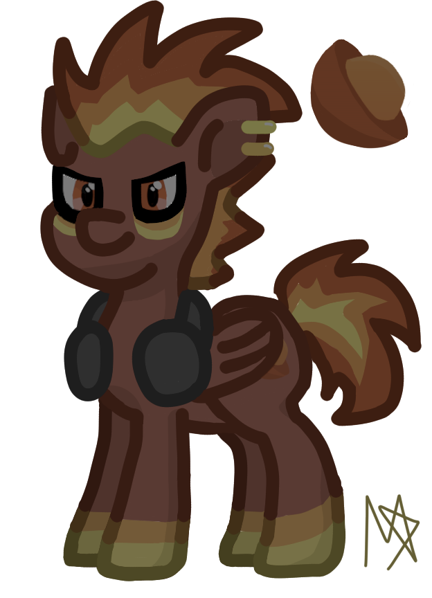 Mollusk249's tweet photo. Updated his Design and added my own FLARE (pun intended)
Yes that is eyeliner and yes I used the Demon Core as a reference for his Cutie Mark https://t.co/sygXS5bgN6