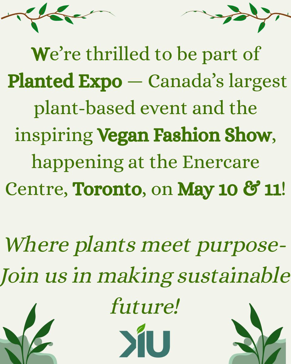 We’re so excited to be part of Planted Expo 2025— Canada’s largest plant-based event — and the inspiring Vegan Fashion Show, happening this weekend at the Enercare Centre, Toronto!

See you there!
#PlantedExpo #VeganFashionShow #TorontoEvents #SustainableLiving #EcoPositive