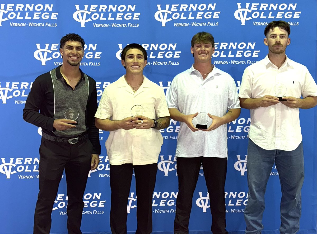 Vernon College Baseball (@vernon_baseball) on Twitter photo Congratulations to our award winners for 2025!
(left to right)
Hitter of the year : Eric Maisonet <a href="/EricMaisonet_1/">Eric Maisonet</a>
Newcomer of the year : Joey Duran <a href="/realjoeyduran4/">Joey Duran</a>
Coaches Award : Cooper Thomas <a href="/CooperT51020165/">Cooper Thomas</a>
Pitcher of the year : Josh Ashen <a href="/JoshAshen2/">Josh Ashen</a> Congratulations to our award winners for 2025!
(left to right)
Hitter of the year : Eric Maisonet <a href="/EricMaisonet_1/">Eric Maisonet</a>
Newcomer of the year : Joey Duran <a href="/realjoeyduran4/">Joey Duran</a>
Coaches Award : Cooper Thomas <a href="/CooperT51020165/">Cooper Thomas</a>
Pitcher of the year : Josh Ashen <a href="/JoshAshen2/">Josh Ashen</a>