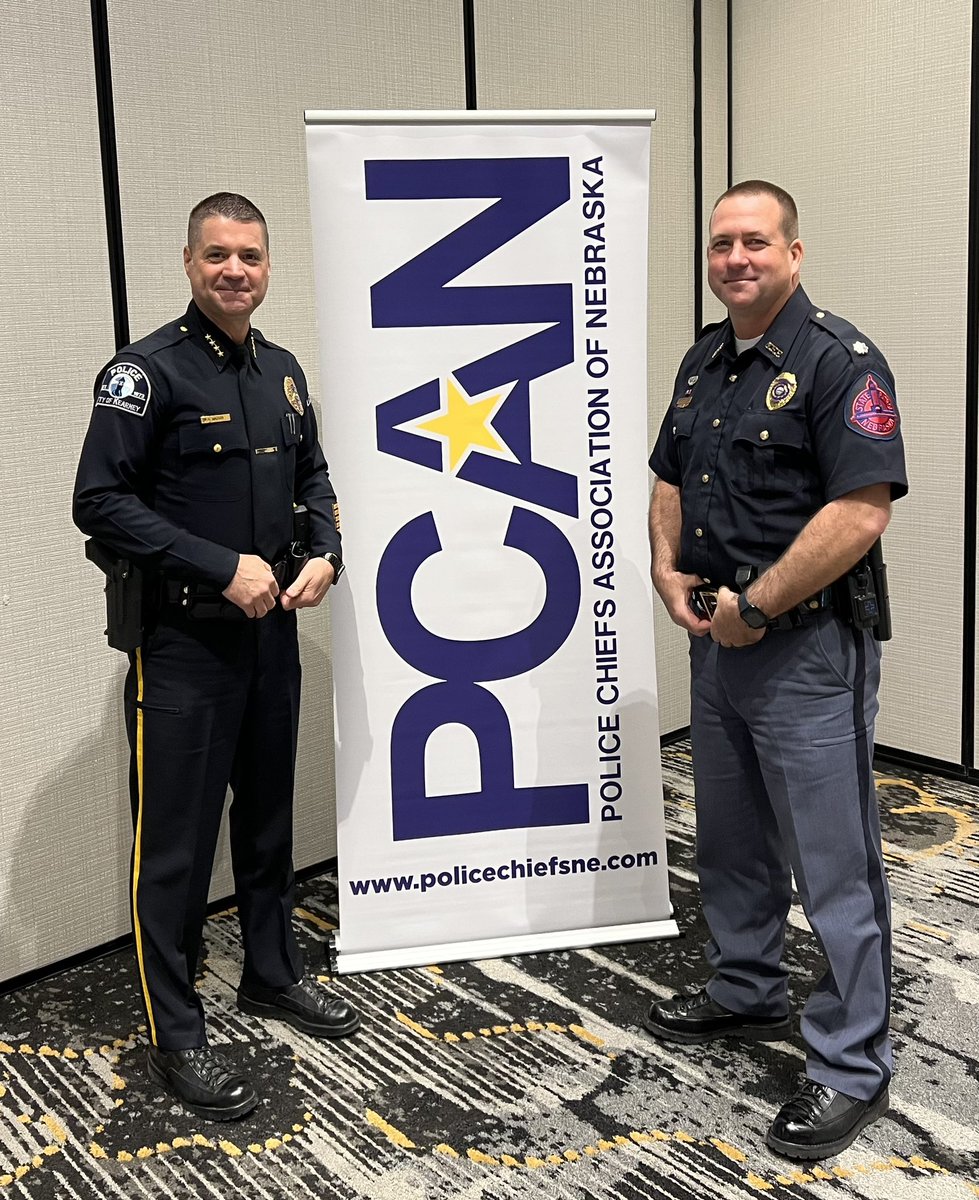 ColonelWaughNSP's tweet photo. Special moment today attending my last Police Chiefs Association of Nebraska meeting as President. Thank you to the entire Executive Board and members for the support and generous gift! All the best to the incoming President @GIPoliceDept Chief Kevin Denney and incoming 2nd VP @BlairPolice @BlairPDChief Jeremy Kinsey. 

It has been an absolute pleasure to represent professional policing and leadership for Nebraska Law Enforcement! I wish you all continued success and look forward to strengthening our partnerships in my new role @NEStatePatrol.  

Thank you @FBIOmaha @GeneKowel and  Lt Col Robey for joining our meeting and providing updates.