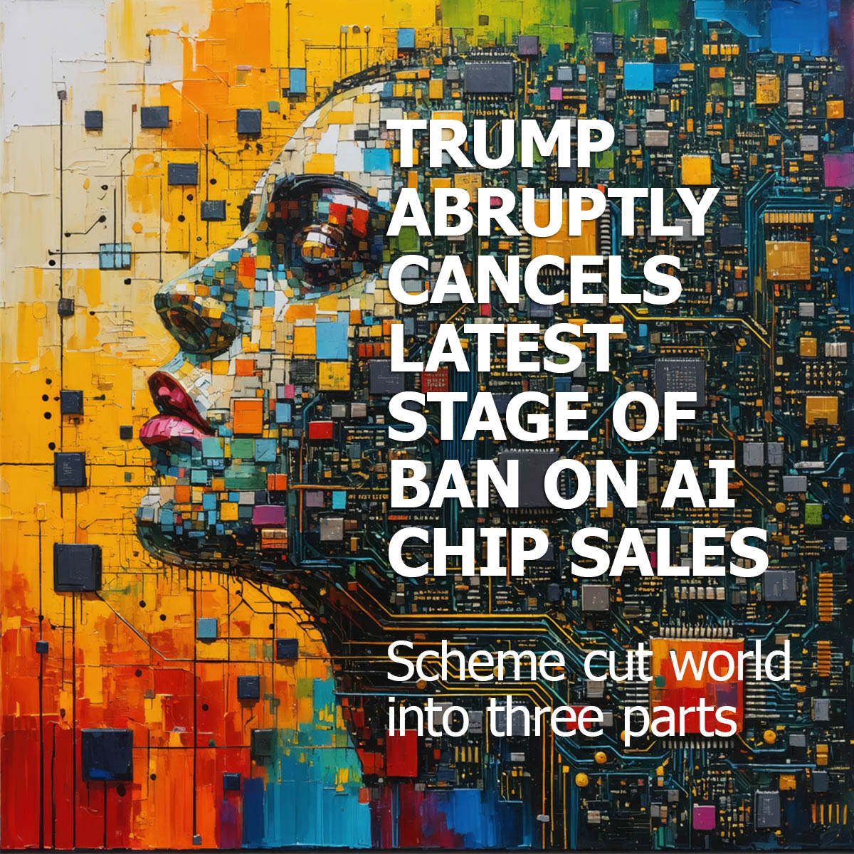 THE US WILL scrap the latest chip-ban plan to hurt China's development, the US Commerce Department said on Wednesday.

But all the previous bans will stay in place.

The new ban, due to be promulgated on May 15, will be withdrawn and replaced by a different rule at some time in