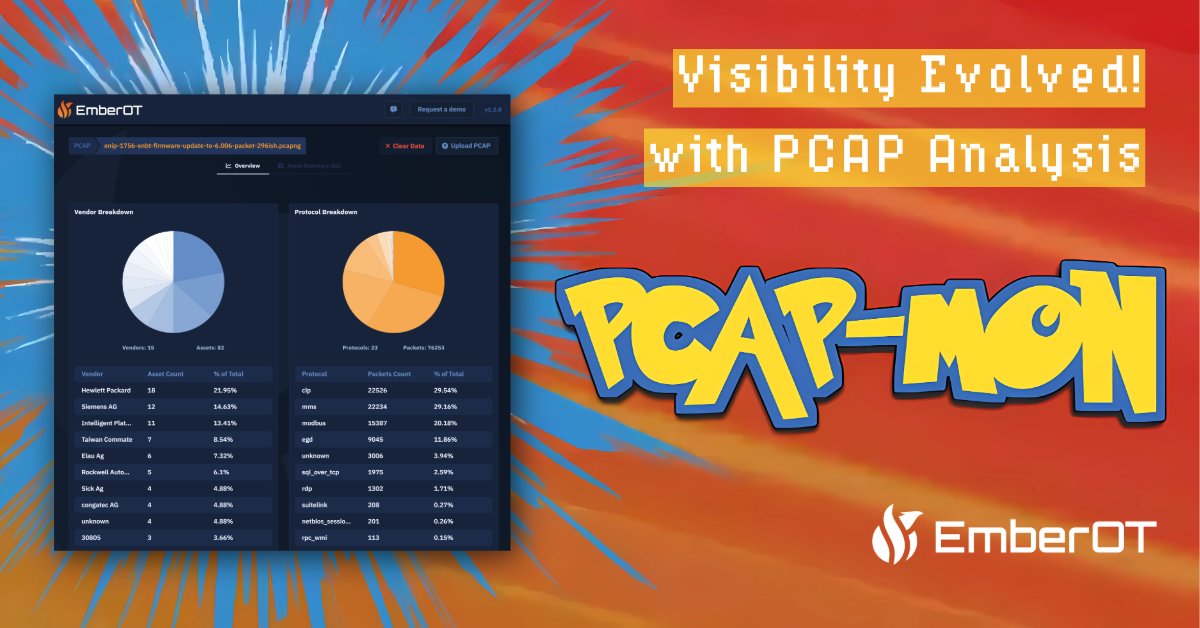 Ember_OT (@ember_ot) on Twitter photo Visibility has entered the battle. ⚡
PCAP… I choose you!
Take your first step in network visibility with @EmberOT’s free #PCAPAnalyzer & see how packet data can help #OT teams evolve their security.
New article by <a href="/CSecDaemon/">Jori VanAntwerp</a>
emberot.com/resources/blog…
#OTsecurity #ICSsecurity Visibility has entered the battle. ⚡
PCAP… I choose you!
Take your first step in network visibility with @EmberOT’s free #PCAPAnalyzer & see how packet data can help #OT teams evolve their security.
New article by <a href="/CSecDaemon/">Jori VanAntwerp</a>
emberot.com/resources/blog…
#OTsecurity #ICSsecurity