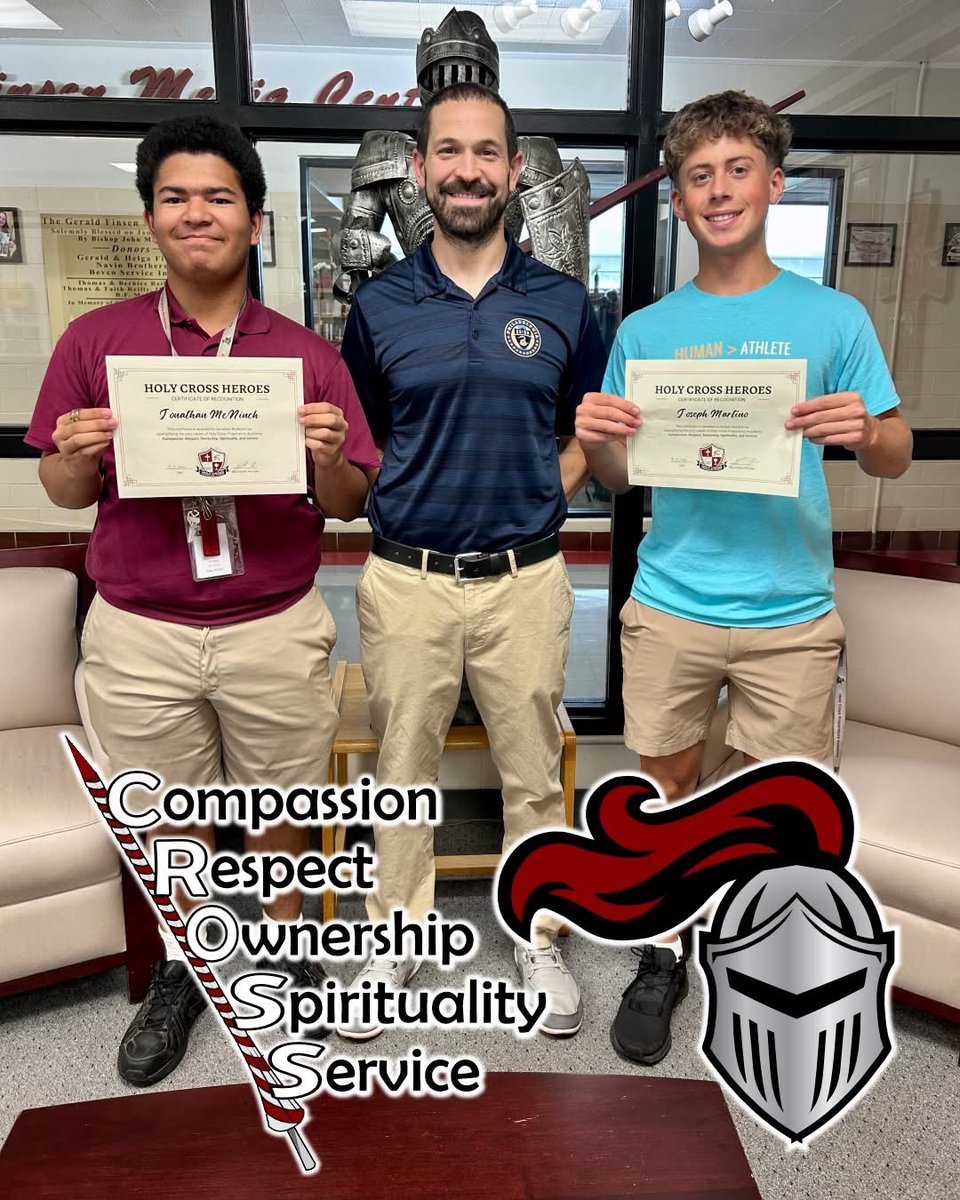 HolyCrossPrepNJ's tweet image. Congrats to our HOLY CROSS HEROES! Jonathan McNinch ’26 &amp;amp; Joseph Martino ’26 have been recognized for living out our core values of Compassion, Respect, Ownership, Spirituality &amp;amp; Service.

Way to lead by example, Lancers!

#HCPAHeroes #HolyCrossPride #CoreValuesInAction