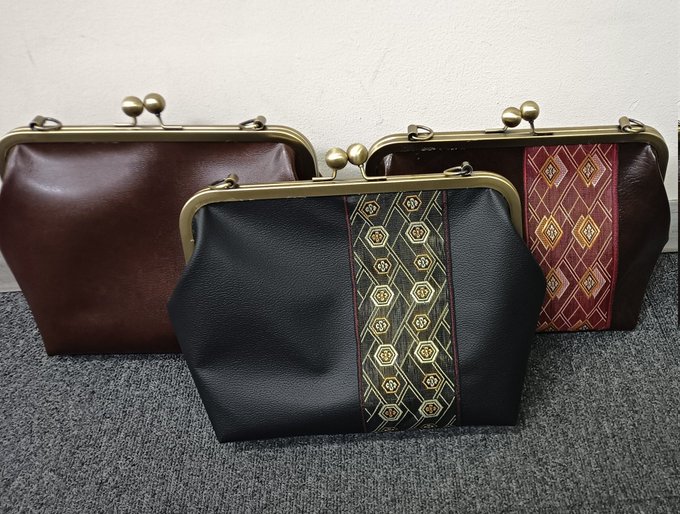 ハンドメイド】 がま口バッグ ボックスバッグ #B21