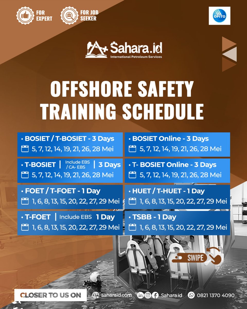 Saharaid_'s tweet image. Pelatihan OPITO Offshore Safety Training adalah langkah awal yang tepat! Dirancang khusus untuk kamu yang ingin memahami keselamatan kerja di lingkungan offshore dengan standar internasional OPITO.⁣

#saharaid #offshoresafety #bosiet #foet #huet #opito #safetytraining