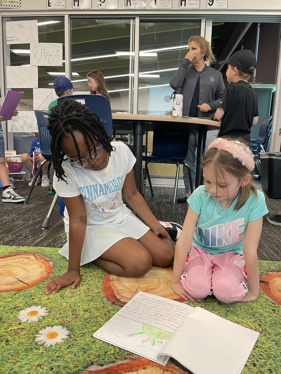 Kinder loved listening to their 3rd grade buddies read their “Dogzilla-inspired” books this afternoon! So much creativity!