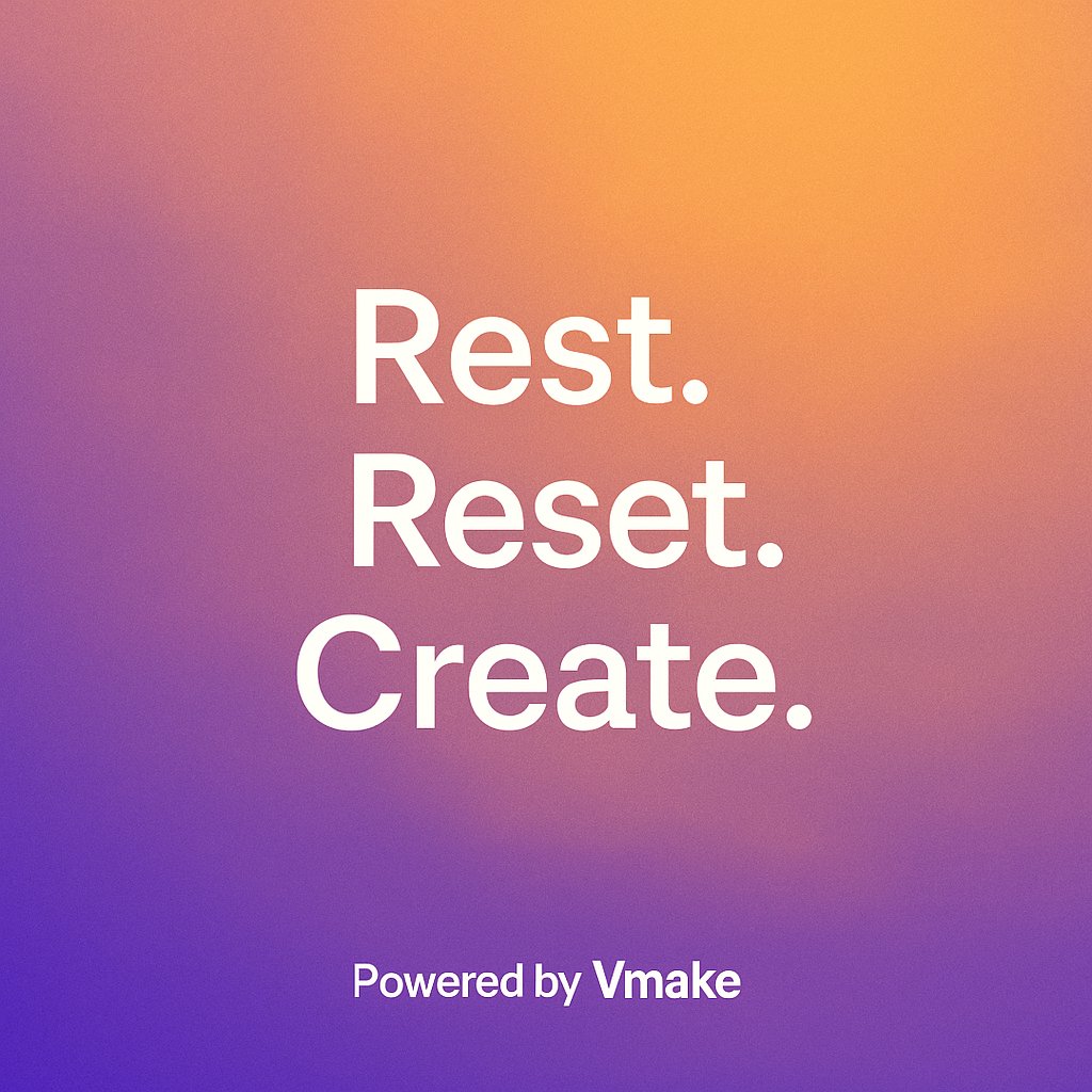 VmakeAI's tweet image. Goodnight, creators. 🌙
Rest up — your next idea deserves your best.
Vmake will be right here when you’re ready to hit record again.
#Vmake #ForCreators #CreateTomorrow