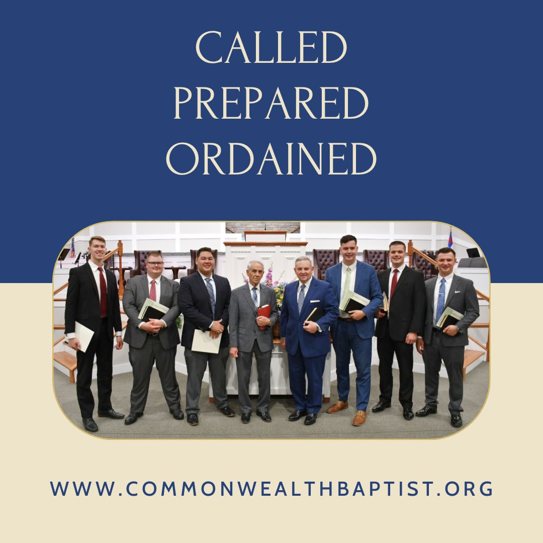 Commonwealth Baptist (@commonwealthb) on Twitter photo Glory to God! Tonight, six graduates of Commonwealth Baptist College were ordained to the Gospel ministry—called by God, trained in truth, and set apart for the work of the Lord.
The fields are white, and God is still sending laborers.
<a href="/ClaysMillBapt/">Clays Mill Baptist Church</a>
<a href="/drjefffugate/">Pastor Jeff Fugate</a>
#CBC2025 Glory to God! Tonight, six graduates of Commonwealth Baptist College were ordained to the Gospel ministry—called by God, trained in truth, and set apart for the work of the Lord.
The fields are white, and God is still sending laborers.
<a href="/ClaysMillBapt/">Clays Mill Baptist Church</a>
<a href="/drjefffugate/">Pastor Jeff Fugate</a>
#CBC2025
