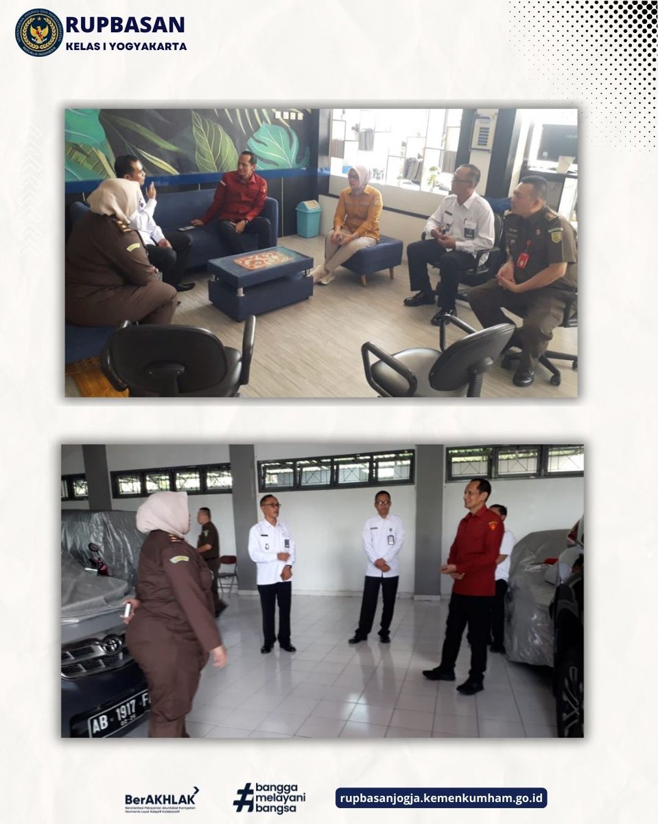 rupbasanjogja's tweet photo. Rupbasan Jogja menerima kunjungan dari Kepala Kejaksaan Negeri Yogyakarta, Suroto, pada Rabu, 7 Mei 2025. Kunjungan ini dilaksanakan dalam rangka koordinasi dan peninjauan terkait rencana peralihan kewenangan pengelolaan Rupbasan ke bawah naungan Kejaksaan Agung. https://t.co/2DZ8DGT3vE