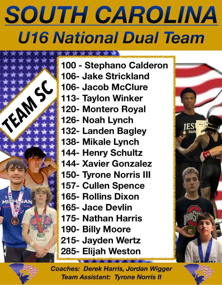 South Carolina U16 National Dual Team. Let’s GO!!!!