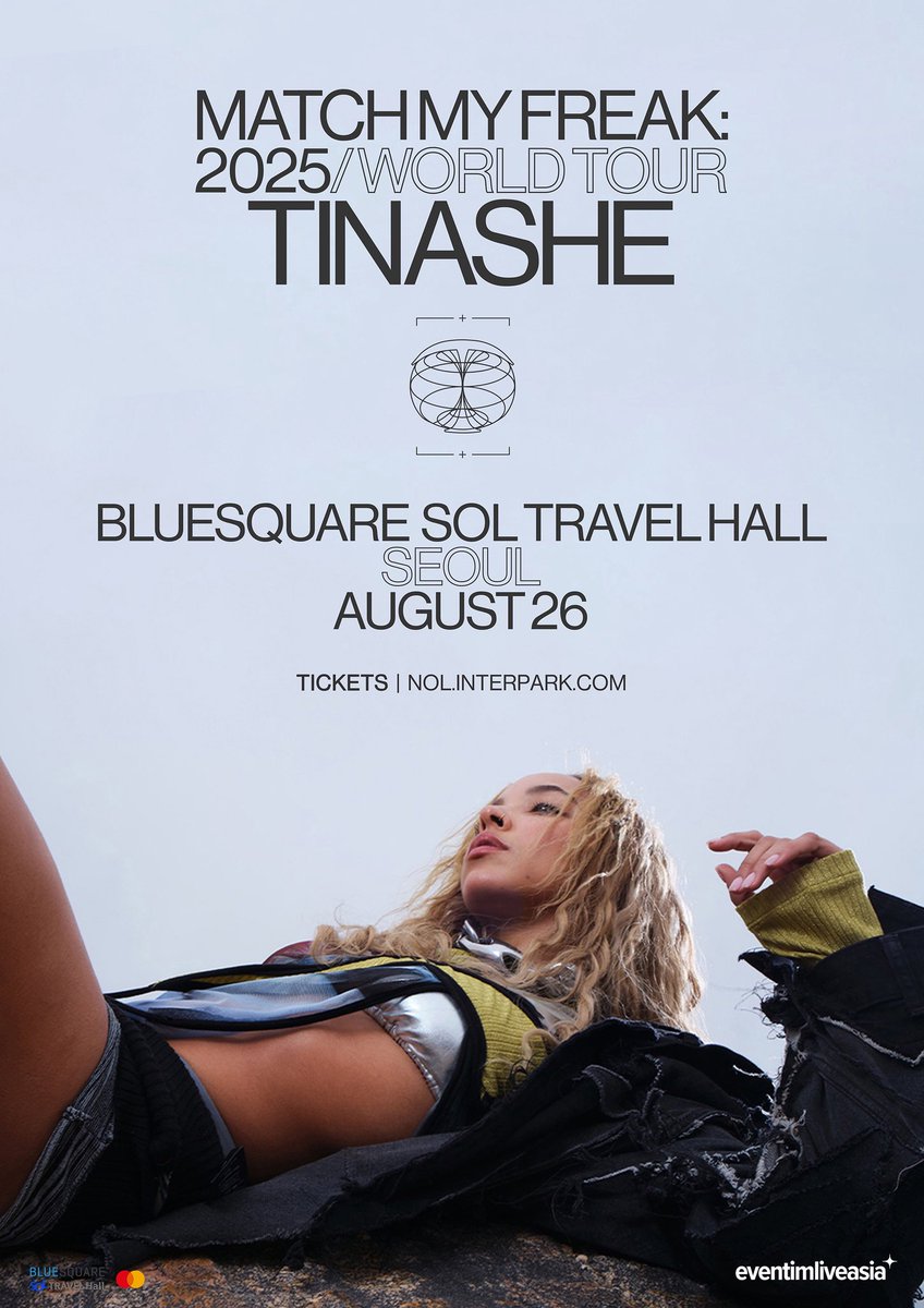 eventimlivekr's tweet photo. [티나셰 내한공연]
2025 Match My Freak: World Tour
TINASHE LIVE IN SEOUL

글로벌 R&amp;B 씬의 매혹적인 아이콘
장르를 넘나드는 혁신적 멀티 아티스트
TikTok 조회 130억 회 돌파, 글로벌 바이럴 히트 'Nasty'의 주인공
티나셰(TINASHE) 첫 단독 내한 공연 확정! https://t.co/QvwuB4B5ag