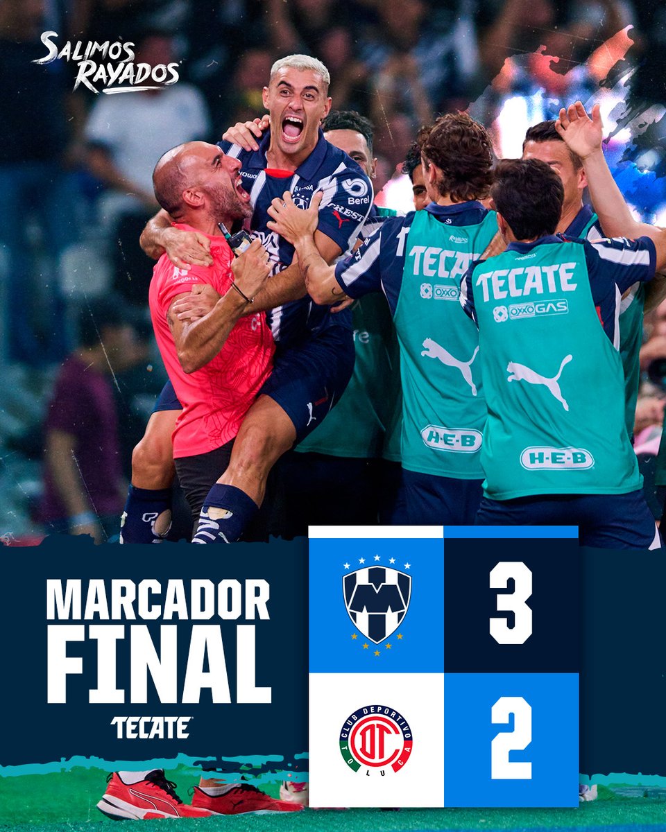90' ⏱️ | Monterrey 🤠 3-2 Toluca |

Termina el partido y nos vamos con ventaja para la Vuelta.👊🏼

¡CON TODO POR EL PASE A SEMIS!🗣️🇫🇮

<a href="/CervezaTecate/">Cerveza Tecate</a>