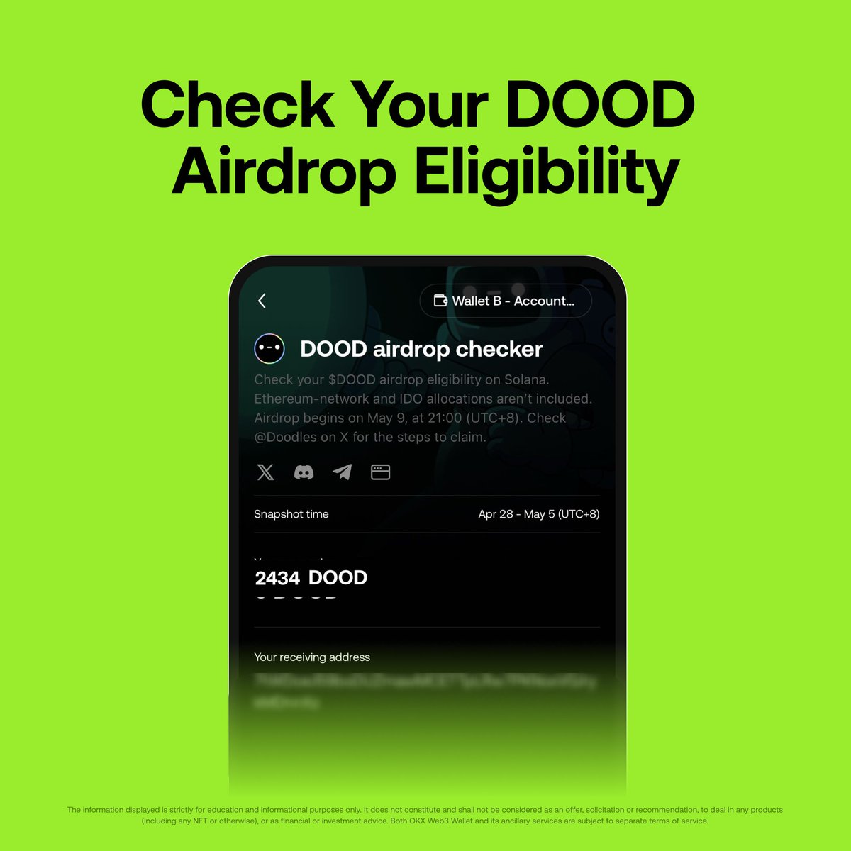 New Blood Solana communities, you can check your $DOOD TGE eligibility on # Wallet More details: https://t.co/chVxDrOW9J