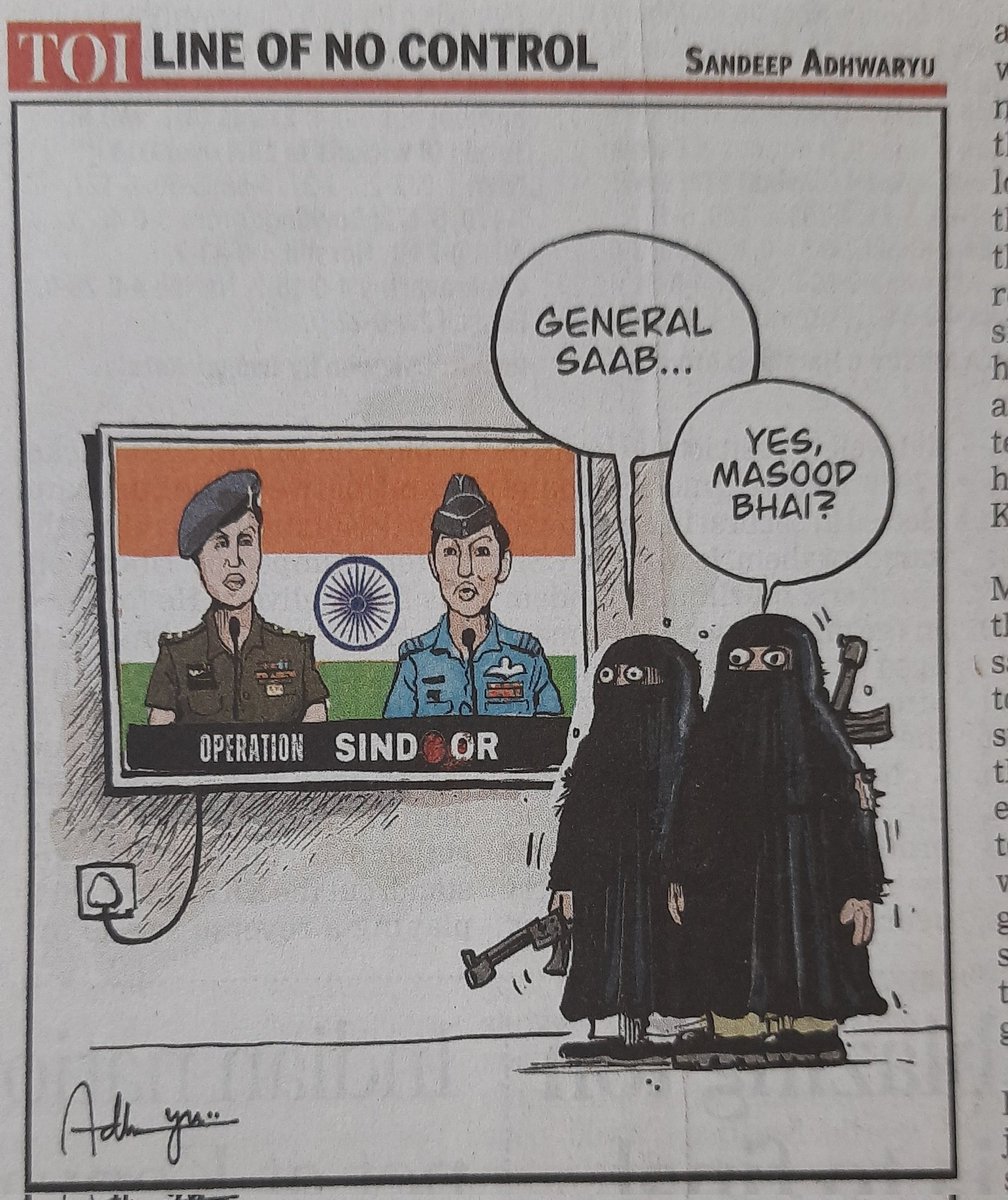 SP_Vishwasrao's tweet photo. @MirwaizKashmir @svaradarajan @kashmiruksuhail @ajaykraina @ISPRMonitor @JavedBeigh @adgpi @IafSac @hqwaciaf @loversofmirwaiz @TajamulAdv @IrfanPathan @Rehaan_Koshur @MajorPoonia @narendramodi @antonioguterres @PMOIndia @MEAIndia @CM_JnK @muzafarshah1 @OfficeofDYCMJK @MirJunaidJKWP @tarigami @JJM_JK @SMC_Srinagar @NDRFHQ @EAC_IAF @indiannavy @IaSouthern @TheSkandar @aparanjape @nachiket1982 @FATFNews @FATFWatch @PakFATFWatch @Europarl_EN @_Simpy_Singh @Indian_Analyzer @jsaideepak @JaipurLitFest @AAPPunjab @IAF_MCC @ManojNaravane @Ajaybis #PahalgamTerrorAttackByPakistan
#OperationSindoor
64.
👌🎯  #cartoon by @CartoonistSan  for @timesofindia
🖐 to @MEAIndia @adgpi @IAF_MCC &amp; @indiannavy https://t.co/3qQ6W1fWEI