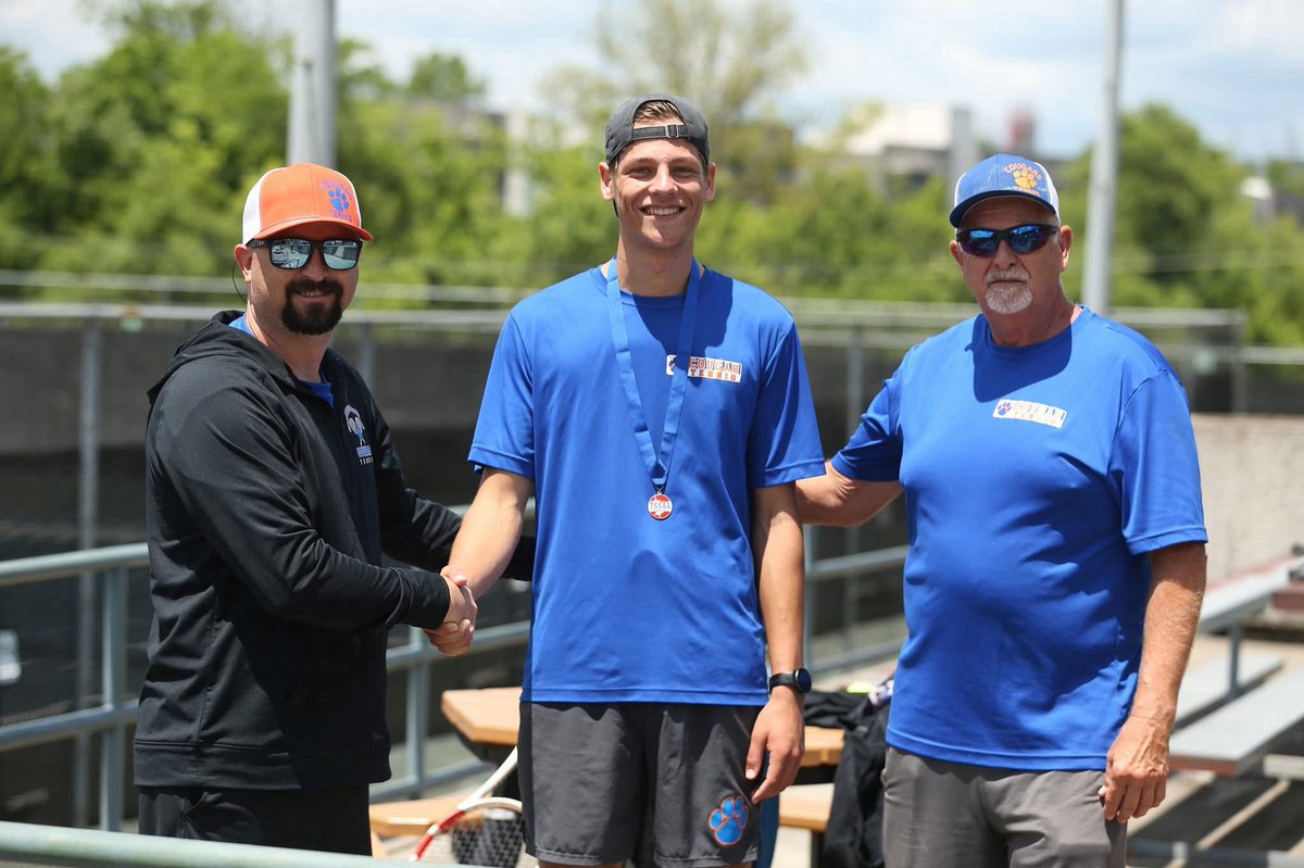 Congratulations, Johan! Johan finished 2nd in the district tennis tournament this week. He will play Monday in the region tournament. 🐾

📸: The Volunteer Times (@jmusevoltimes)