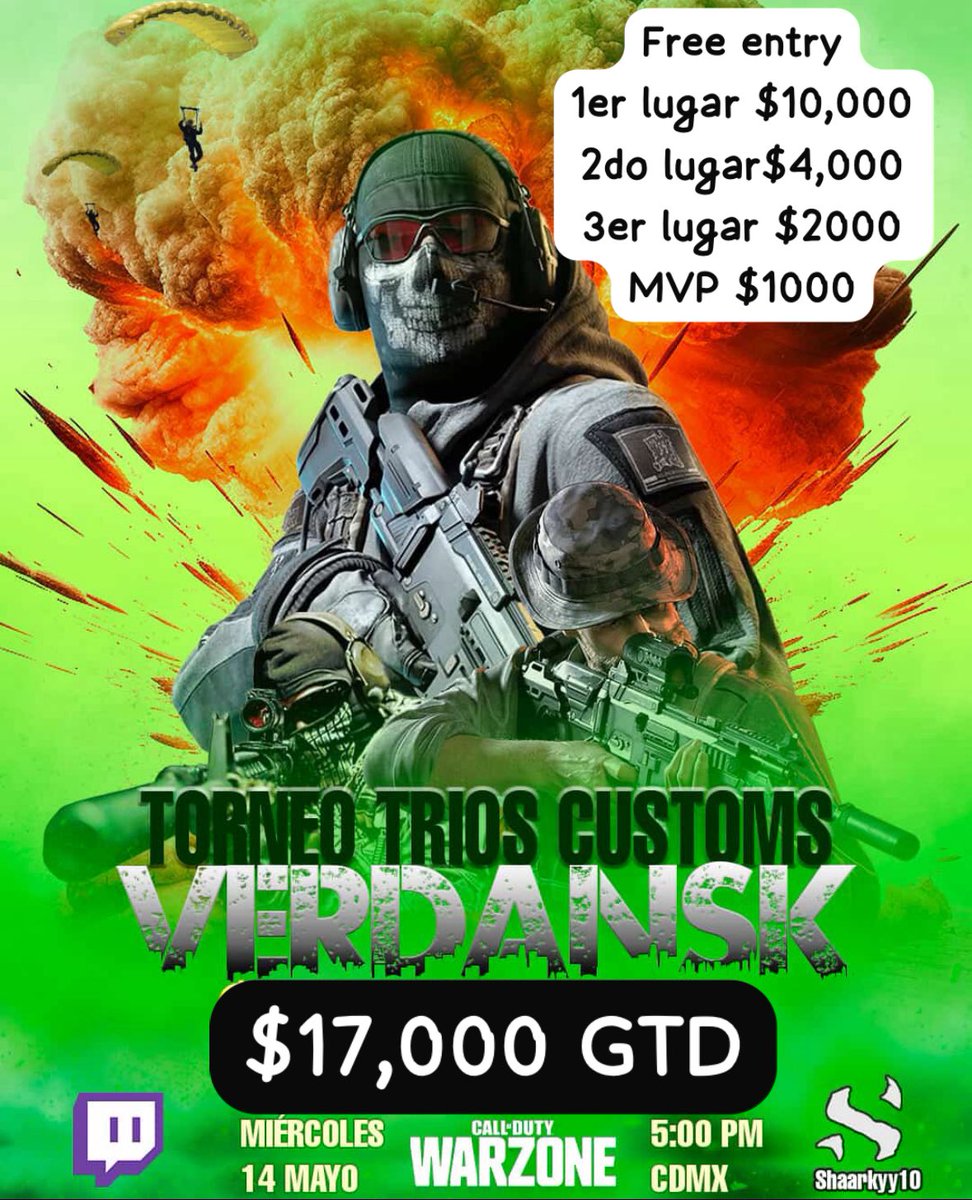 TORNEO TRIOS PRIVADAS VERDANSK
FREE ENTRY LOS QUE QUIERAN SPOT MANDEN DM👍🏻✅🎮🔥