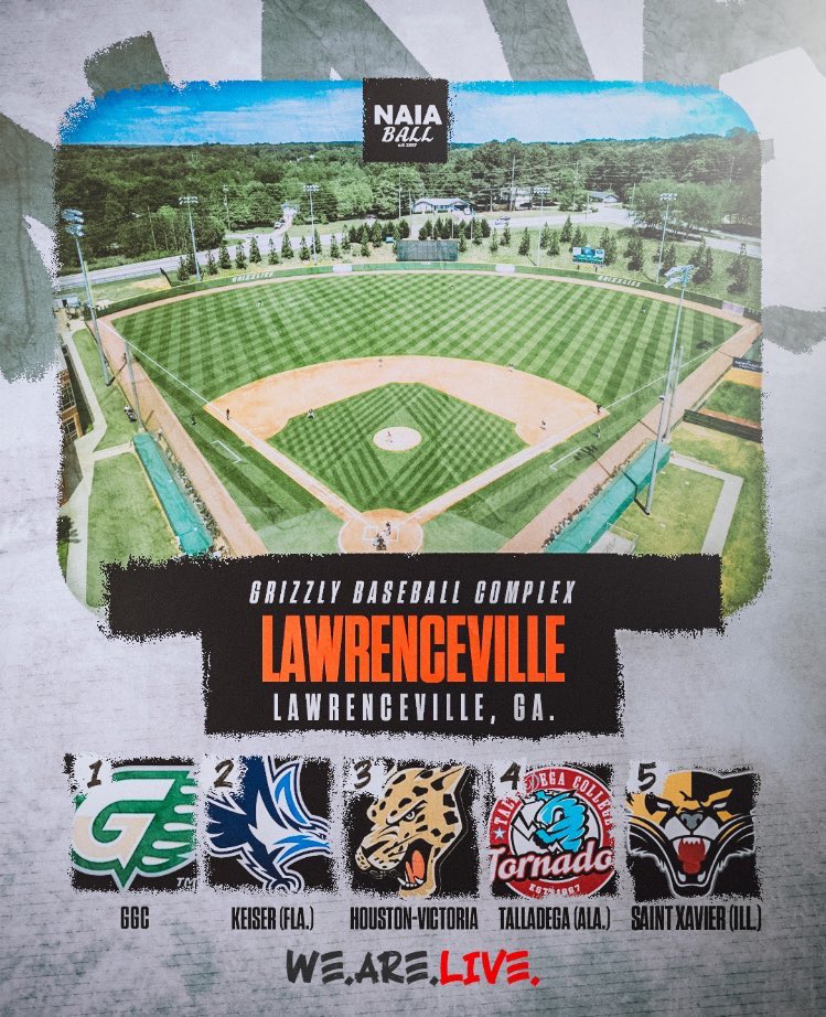 NAIA Ball (@naiaball) on Twitter photo Lawrenceville Bracket
#NAIABall
1. <a href="/GGC_Baseball/">GGC Baseball</a>
2. <a href="/KeiserBaseball/">Keiser Baseball</a>
3. <a href="/uhvjagball/">UHV Jaguars Baseball</a>
4. <a href="/degabaseball01/">Talladegcollegebaseball</a>
5. <a href="/SXUBaseball/">SXU Baseball</a>
(4/10) Lawrenceville Bracket
#NAIABall
1. <a href="/GGC_Baseball/">GGC Baseball</a>
2. <a href="/KeiserBaseball/">Keiser Baseball</a>
3. <a href="/uhvjagball/">UHV Jaguars Baseball</a>
4. <a href="/degabaseball01/">Talladegcollegebaseball</a>
5. <a href="/SXUBaseball/">SXU Baseball</a>
(4/10)