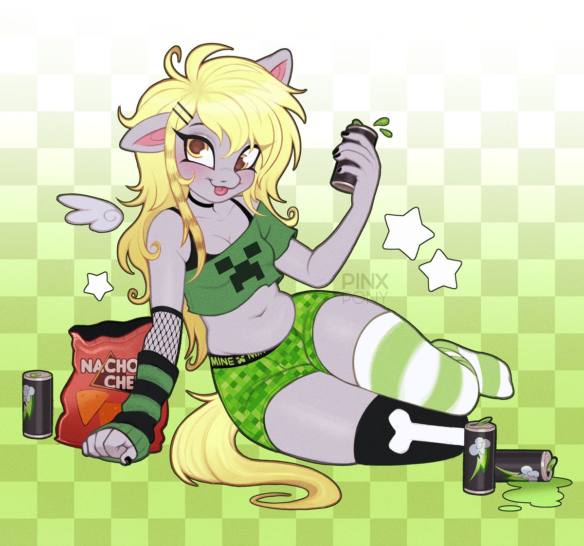 she's ready to watch the minecraft movie 💚✨