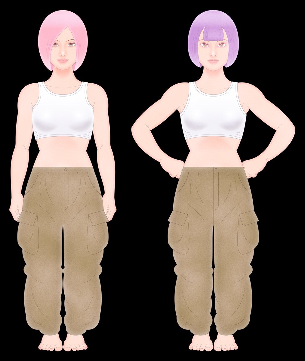 カーゴパンツ。#美少女イラスト #イラスト #女性 #ファッションイラスト