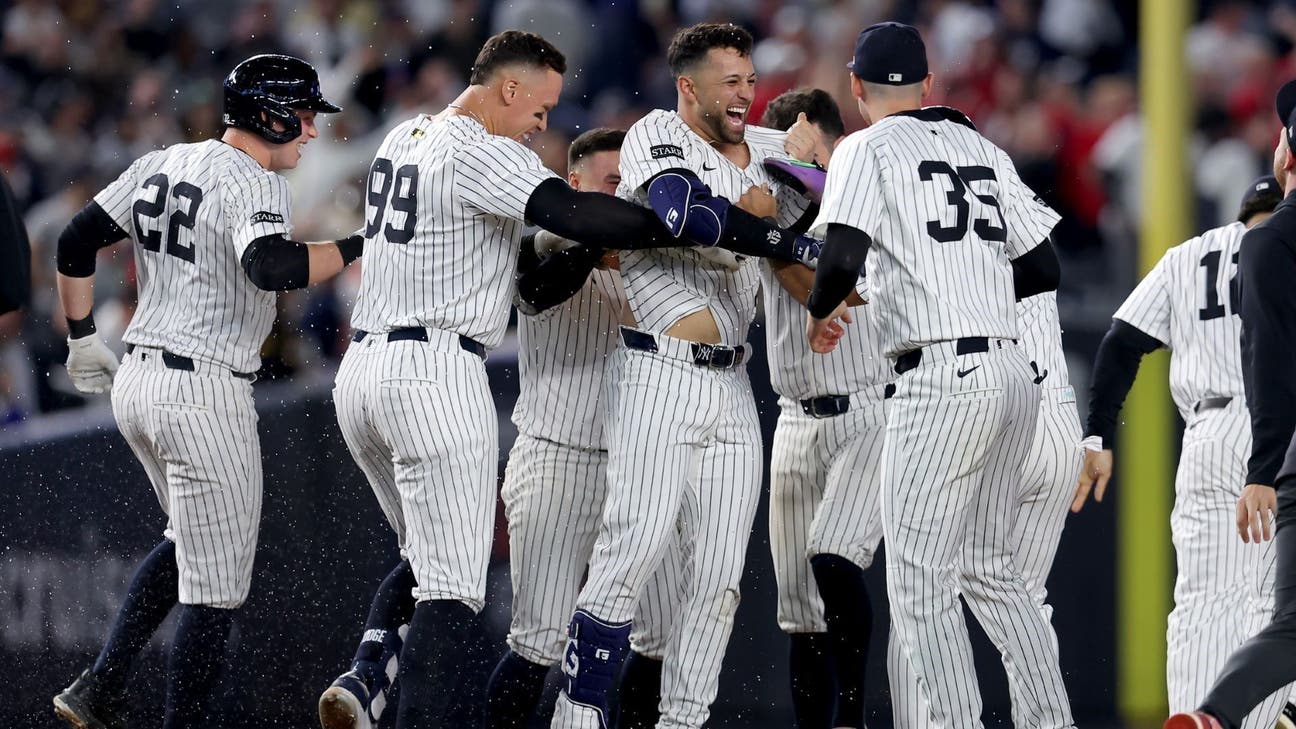 SNY on X: "The Yankees came from behind for a 4-3 walk-off win over the Padres in extra innings https://t.co/Hi3fEuBPvB https://t.co/W2pHB39TOP" / X