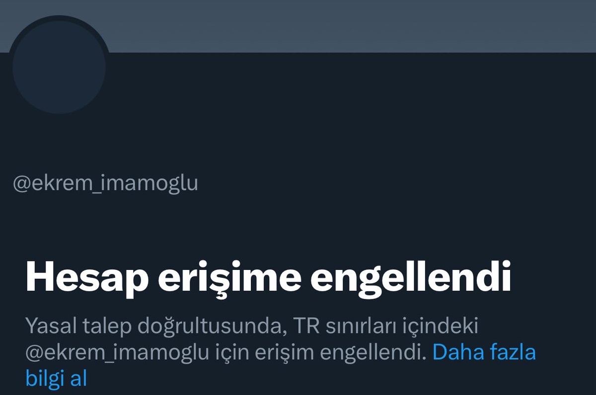 Ohh be, işte bu. Günün en güzel haberi😎

Ekrem İmamoğlu’nun hesabına erişim engeli getirildi.