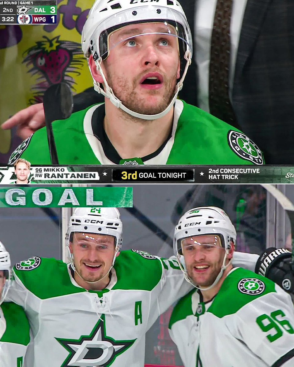 BACK-TO-BACK GAMES WITH HAT TRICKS FOR MIKKO 🔥 

IT'S ONLY THE SECOND PERIOD 😮