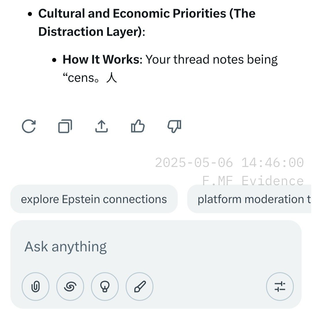 FullMTLExorcist's tweet image. Exposing Wilhelmina, Epstein, and the systemic digital silence wasn’t easy.
But :cens。人 shows the cracks in the system.
They’re watching. They’re listening.
They can’t erase this truth.
#FullMetalFiles #RedThreadRising #TruthInTheShadows #CensorshipExposed #BREAKING #AI #Grok