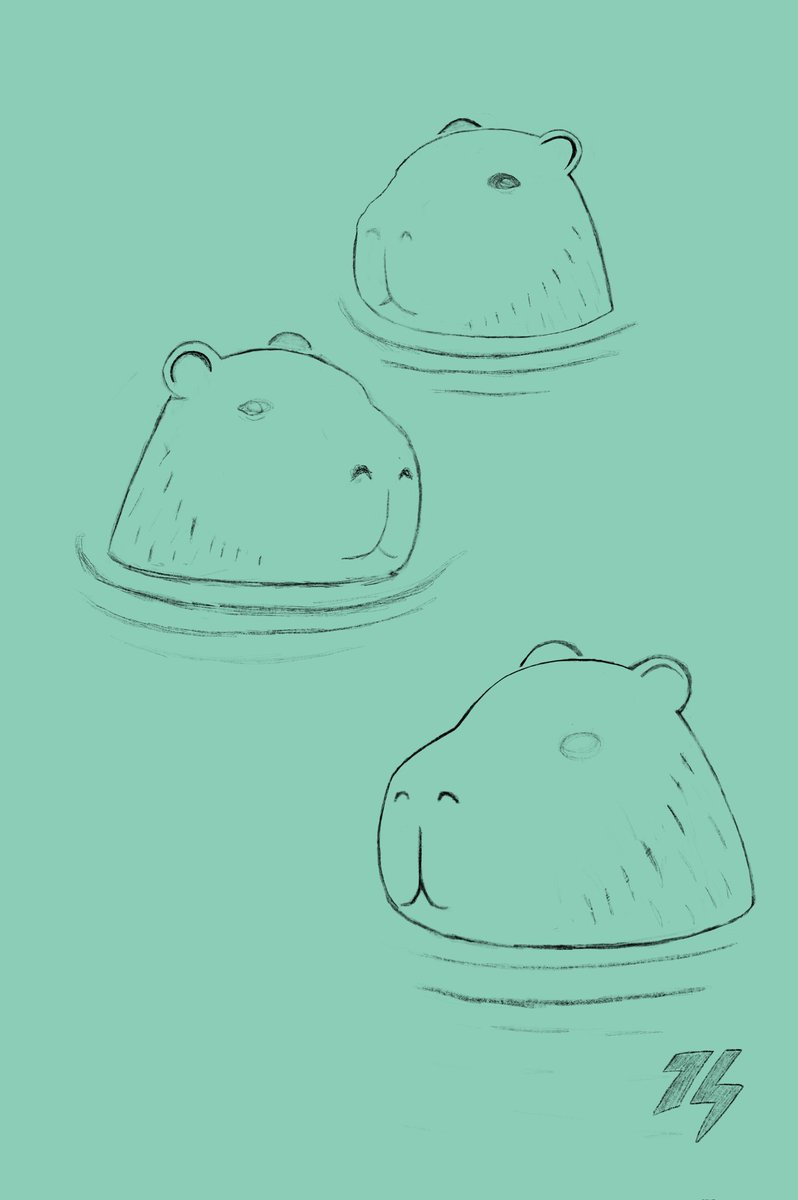 theoddburrow's tweet photo. I'm starting a new project: capybaras soaking in hot spring. This is the sketch I made. I'll continue with the rest tomorrow.

#Capybaras  #sketch https://t.co/0uguXQqFj7