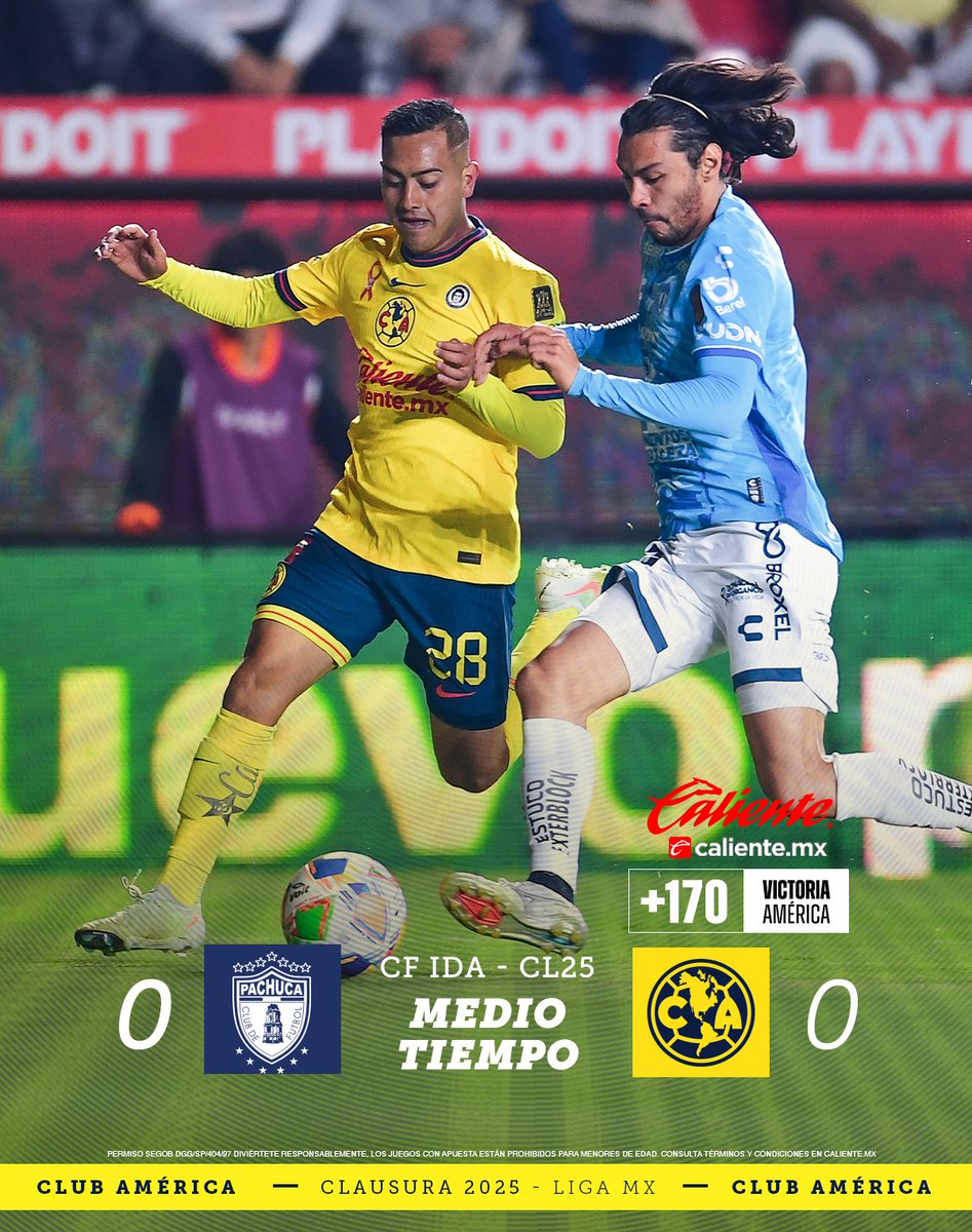 Club América (@clubamerica) on Twitter photo Medio tiempo en el Pachuca vs. América 🦅
🔥 <a href="/calientesports/">Caliente Sports</a>
📲 bit.ly/2CZTUN8
#MásAcciónMásDiversión #JugamosPorMás Medio tiempo en el Pachuca vs. América 🦅
🔥 <a href="/calientesports/">Caliente Sports</a>
📲 bit.ly/2CZTUN8
#MásAcciónMásDiversión #JugamosPorMás