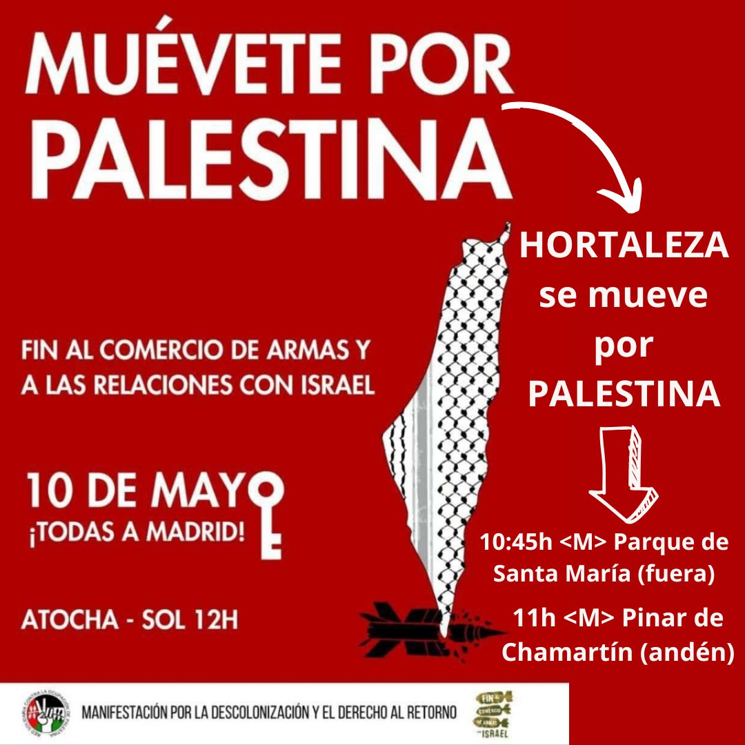 Punks por Palestina.

Este sábado, salimos desde Hortaleza juntes a la manifestación.