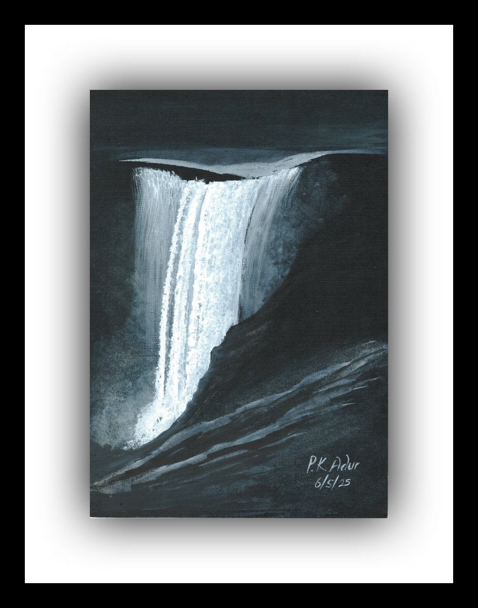 #paintingonblack theme #watercolorpainting #waterfalls