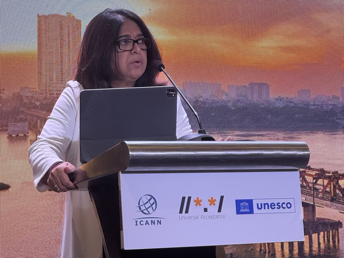 At today's keystone event for UA Day 2025 in Hanoi, ICANN's Tripti Sinha spoke about the importance of a multilingual Internet and the progress the global community has made in achieving an #Internet4All through Universal Acceptance (UA)! #ICANN #UADay2025