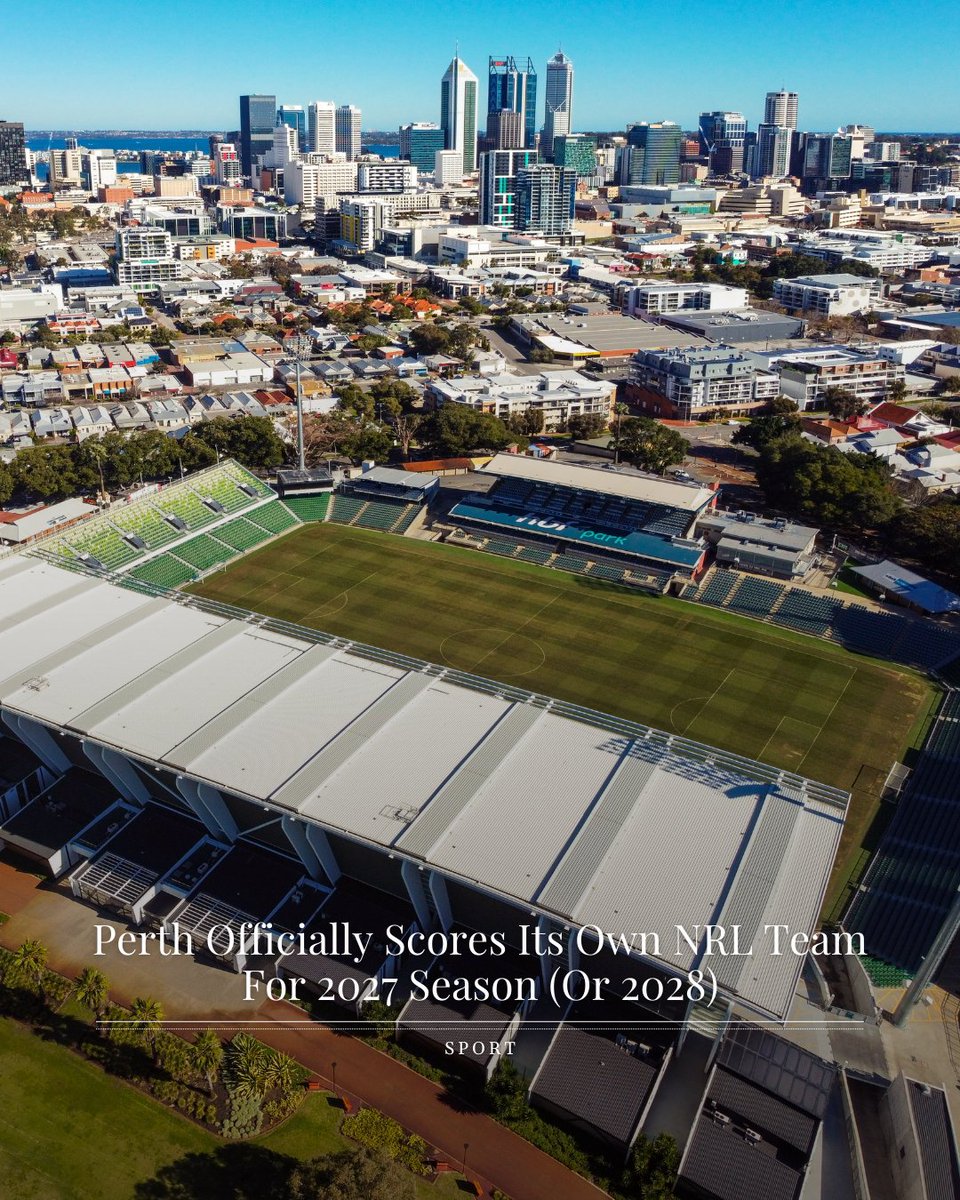 Premier Roger Cook broke the exciting news via Instagram, confirming the state government and the NRL have struck a landmark agreement that will see a Perth-based team enter the competition by the 2027 or 2028 season.

#perthnews #soperth #nrl soperth.com.au/sport/rugby/pe…
