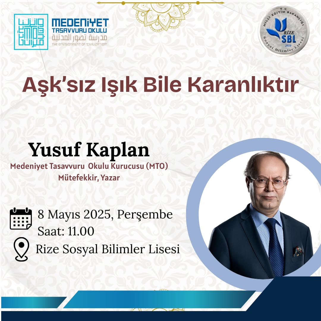 Yazar Yusuf KAPLAN Okulumuzun Konuğu Olacak