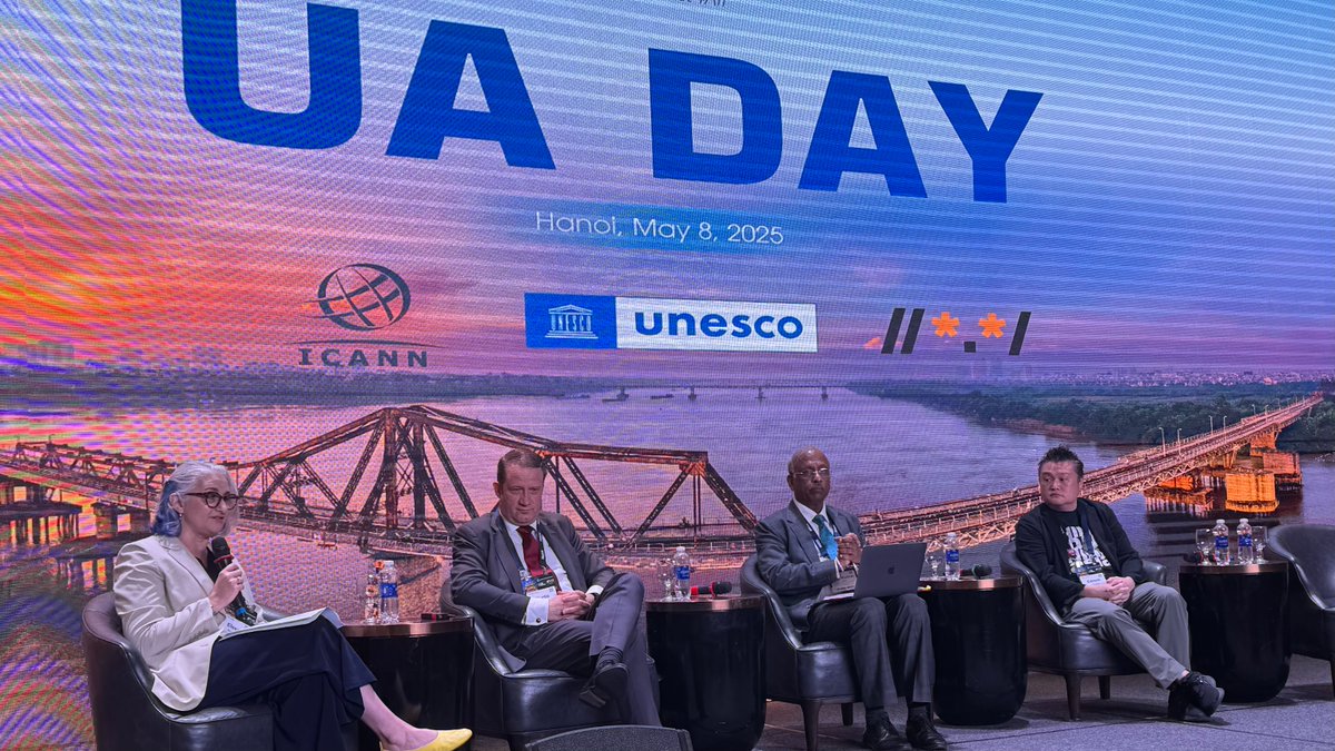 Live at #UADay2025 in Hanoi: “Enabling Digital Inclusion for the Next Billion Internet Users” Leaders from #ICANN, <a href="/Meta/">Meta</a>, @DotAsiaOrg &amp; <a href="/UASGTech/">UASGTech</a> discuss how Universal Acceptance (UA) makes the Internet more inclusive and accessible for billions of users worldwide. #Internet4All