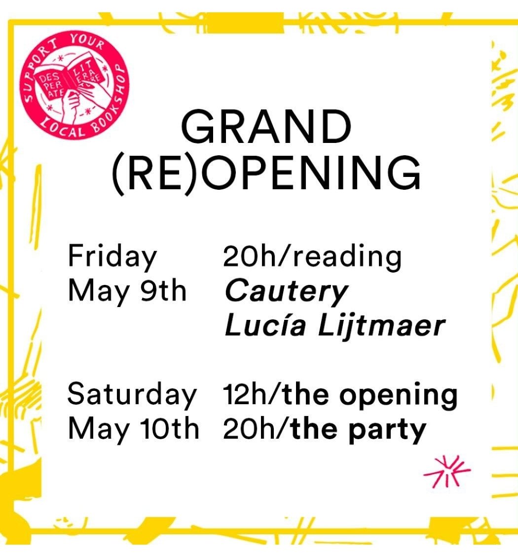 The Madrid Review (@madridlitmag) on Twitter photo Desperate Literature are back with a bang at their new space at Calle Cava de la Baja 8 this weekend - get along for the #party <a href="/DesperateLit/">Desperate Literature</a> <a href="/lalitx/">lucia lijtmaer</a> #grandopening #MadridMadridMadrid #Literature #Evento #libreria #bookshop Desperate Literature are back with a bang at their new space at Calle Cava de la Baja 8 this weekend - get along for the #party <a href="/DesperateLit/">Desperate Literature</a> <a href="/lalitx/">lucia lijtmaer</a> #grandopening #MadridMadridMadrid #Literature #Evento #libreria #bookshop