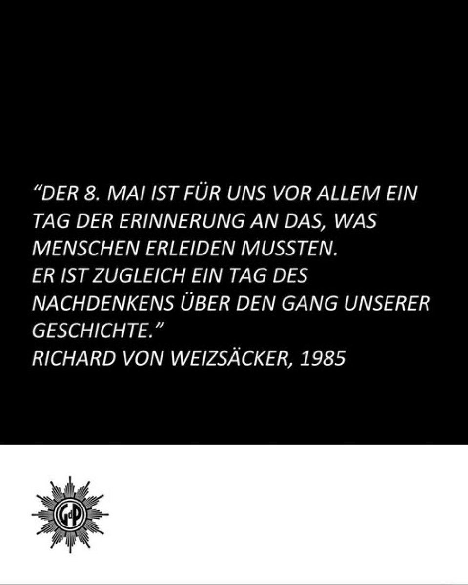 8. Mai – Tag der Befreiung. Wir gedenken der Opfer des NS-Regimes. „Lassen Sie sich nicht hineintreiben in Hass. Lernen Sie miteinander zu leben, nicht gegeneinander.“
– Richard von Weizsäcker, 1985
#niewieder #tagderbefreiung