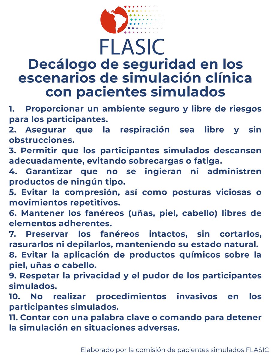 Decálogo de seguridad al trabajar con pacientes simulados
