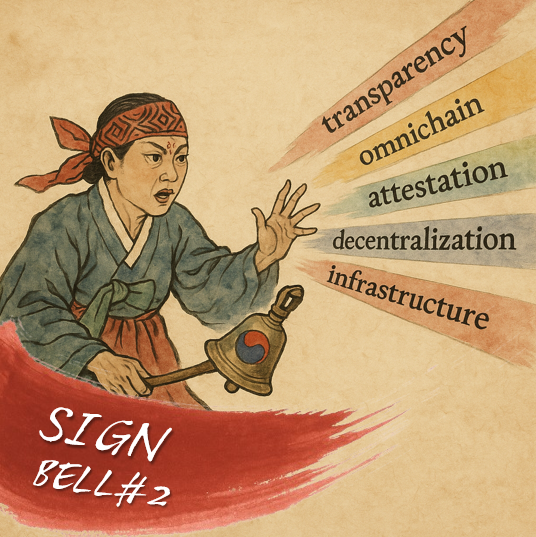 Edward__Park's tweet image. 🍊 SIGN BELL WEEK #2 bells!!

1️⃣ 1st Week Wrap up
: 55K VIEW 
: 652 Quote with creative contents of @tokentable 
: 100% Perfect

Now! It's time to step up WEEK #2

2️⃣ Quiz: Who ami?
I am Omnichain attestation infrastructure. By this product, we can ensure transparency and