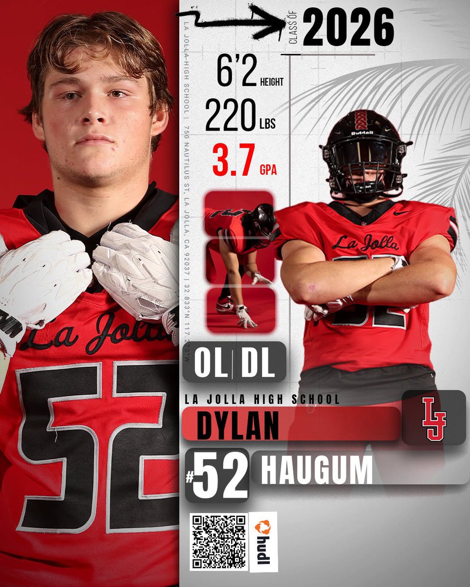 Dylan Haugum (@dylanhaugum) on Twitter photo Had a great time at the showcase a couple days ago. I’m exited for the next opportunity!! <a href="/LJHSVIKINGFB/">La Jolla Vikings Football</a> <a href="/CoachRoachLJ/">Tyler Roach</a> <a href="/UR_CoachLord/">David Lord</a> <a href="/CoachJFirm/">Josh Firm</a> <a href="/CoachAvila50/">Charlie Avila</a> Had a great time at the showcase a couple days ago. I’m exited for the next opportunity!! <a href="/LJHSVIKINGFB/">La Jolla Vikings Football</a> <a href="/CoachRoachLJ/">Tyler Roach</a> <a href="/UR_CoachLord/">David Lord</a> <a href="/CoachJFirm/">Josh Firm</a> <a href="/CoachAvila50/">Charlie Avila</a>