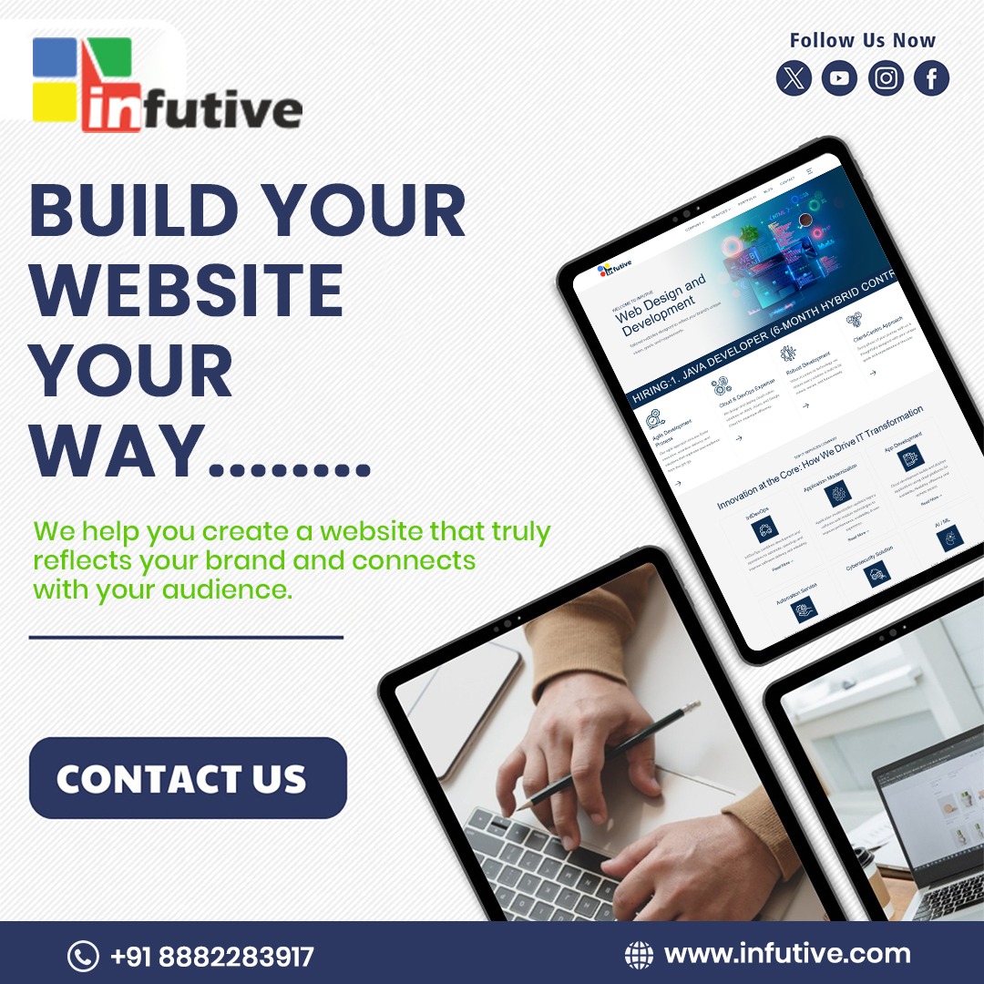 InFutiveTech's tweet image. 🚀 Build Your Website, Your Way with Infutive! 🌐

Looking to launch a website that’s not only stunning but also built to convert? At Infutive, we design and develop websites that reflect your brand identity and connect with your target audience.
#WebDesign #WebDevelopment