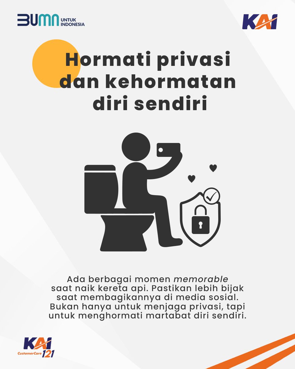 Kereta Api Indonesia (@kai121) on Twitter photo ๐ฌ๐๐ธ, ๐๐ถ๐ท๐ฎ๐ธ ๐๐ฒ๐ฟ๐ฏ๐ฎ๐ด๐ถ ๐ ๐ผ๐บ๐ฒ๐ป ๐ฑ๐ถ ๐๐ฒ๐ฟ๐ฒ๐๐ฎ ๐ฑ๐ฒ๐บ๐ถ ๐๐ฒ๐ป๐๐ฎ๐บ๐ฎ๐ป๐ฎ๐ป ๐๐ฒ๐ฟ๐๐ฎ๐บ๐ฎ!
Momen naik kereta emang bisa jadi cerita, tapi nggak semua adegan layak di-share kayak sinetron. Ada beberapa 'behind the scene' yang cukup kita aja yang tau!
Jadi, ๐ฌ๐๐ธ, ๐๐ถ๐ท๐ฎ๐ธ ๐๐ฒ๐ฟ๐ฏ๐ฎ๐ด๐ถ ๐ ๐ผ๐บ๐ฒ๐ป ๐ฑ๐ถ ๐๐ฒ๐ฟ๐ฒ๐๐ฎ ๐ฑ๐ฒ๐บ๐ถ ๐๐ฒ๐ป๐๐ฎ๐บ๐ฎ๐ป๐ฎ๐ป ๐๐ฒ๐ฟ๐๐ฎ๐บ๐ฎ!
Momen naik kereta emang bisa jadi cerita, tapi nggak semua adegan layak di-share kayak sinetron. Ada beberapa 'behind the scene' yang cukup kita aja yang tau!
Jadi,