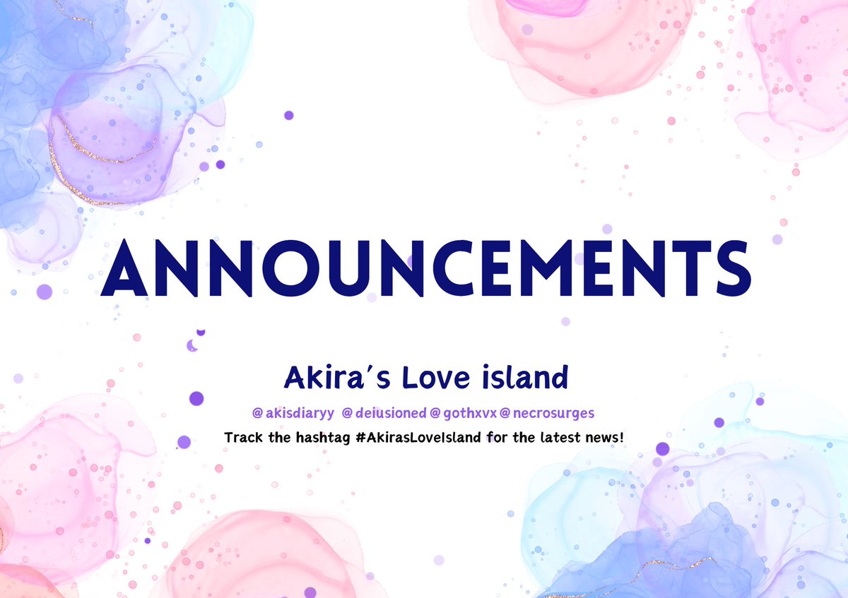 Akira's Love Island Matchmaking Services: 
— a thread to keep up with announcements

A singles inferno based matchmaking event for KRP. Based on Twitter/Discord.

Look up #AkirasLoveIsland for more information!