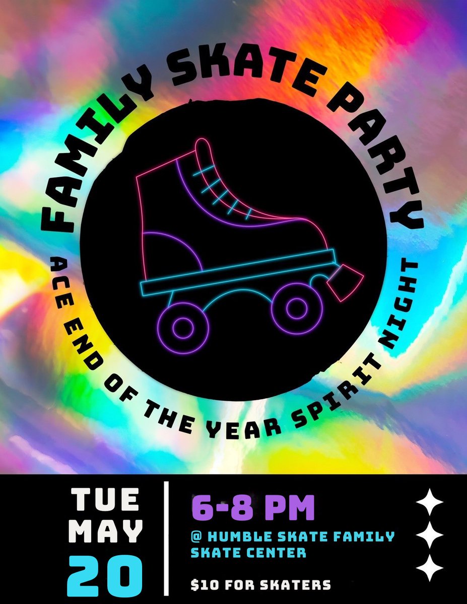 ACE PTO (@ace_pto) on Twitter photo 🛼🪩Save-the-date! 🪩🛼We’re rolling into summer with one last bash! Join us for the End-of-Year PTO Family Skate Night—fun, music, and memories on wheels as we celebrate an amazing school year! #PTOSkateParty #FamilyFun #SchoolYearWrapUp
<a href="/HumbleISD_ACE/">Autumn Creek Elementary</a> 🛼🪩Save-the-date! 🪩🛼We’re rolling into summer with one last bash! Join us for the End-of-Year PTO Family Skate Night—fun, music, and memories on wheels as we celebrate an amazing school year! #PTOSkateParty #FamilyFun #SchoolYearWrapUp
<a href="/HumbleISD_ACE/">Autumn Creek Elementary</a>