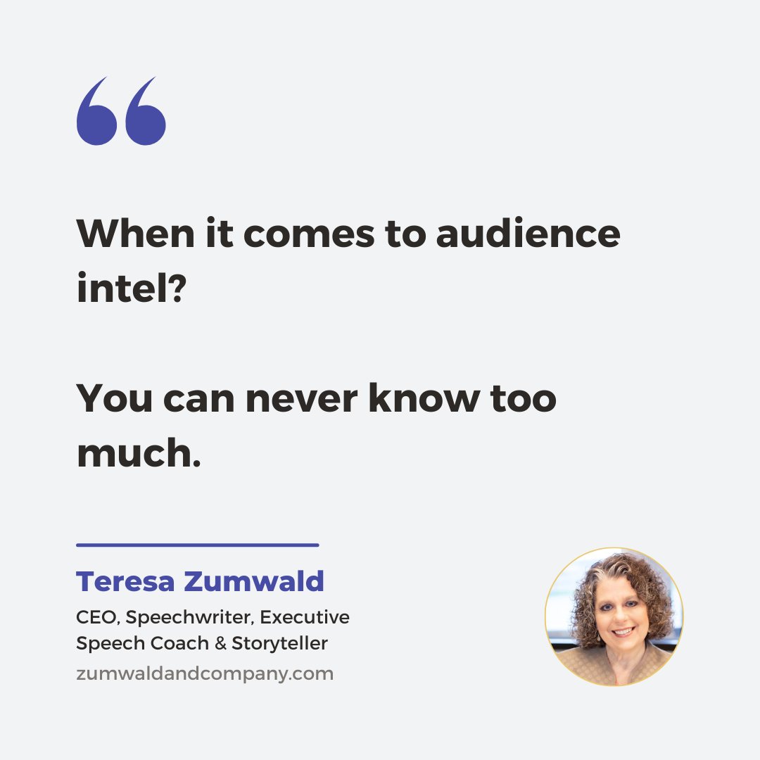 teresaz1's tweet image. 𝐏𝐫𝐞𝐩𝐚𝐫𝐢𝐧𝐠 𝐚 #𝐬𝐩𝐞𝐞𝐜𝐡?

To be RELEVANT, you must get to know your audience UPFRONT. How much time have you spent learning all you can about your audience? 

When it comes to audience intel, you can never know too much.

#KeynoteSpeech #SpeechCoach #SpeakingTips