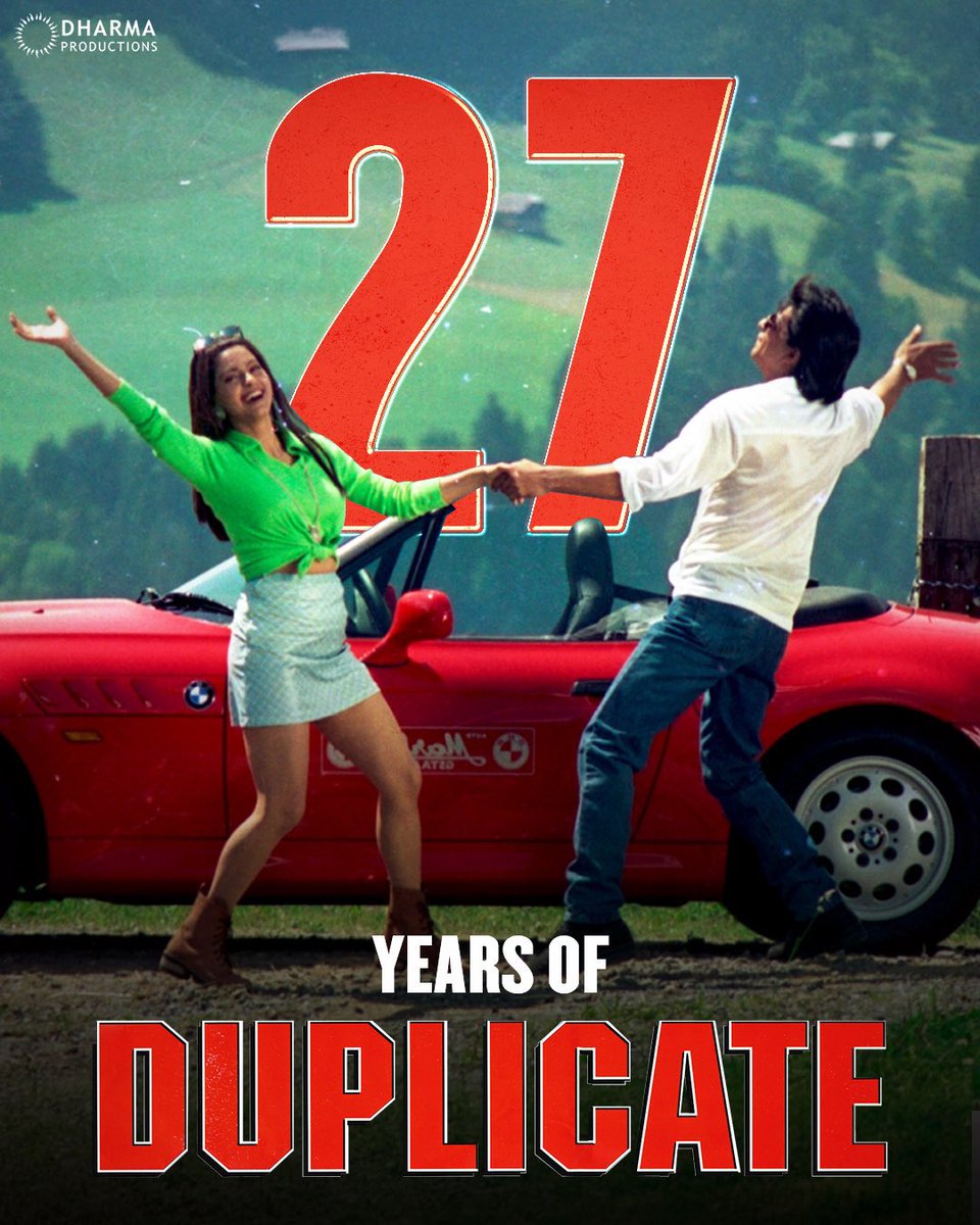 ursniresh's tweet image. #27YearsOfDuplicate
@iamsrk @iam_juhi @iamsonalibendre
@DharmaMovies
A Film by @MaheshNBhatt #Duplicate