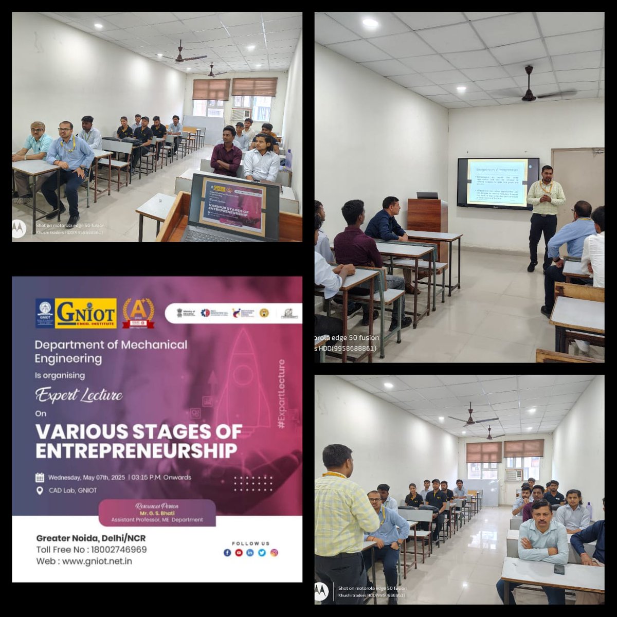 GNIOTCollege's tweet image. Entrepreneurship Lecture – May 7, 2025
Mechanical Engineering Dept. (under IIC) hosted a session on “Stages of Entrepreneurship.”
Students gained insights on starting a business and the role of entrepreneurship in education.
Great response from all attendees!
#IIC #StartupBasics