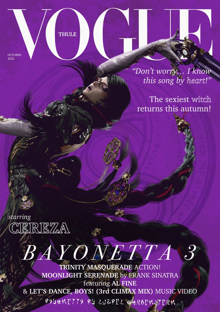 Made this Bayonetta Vogue covers for my english class !!
