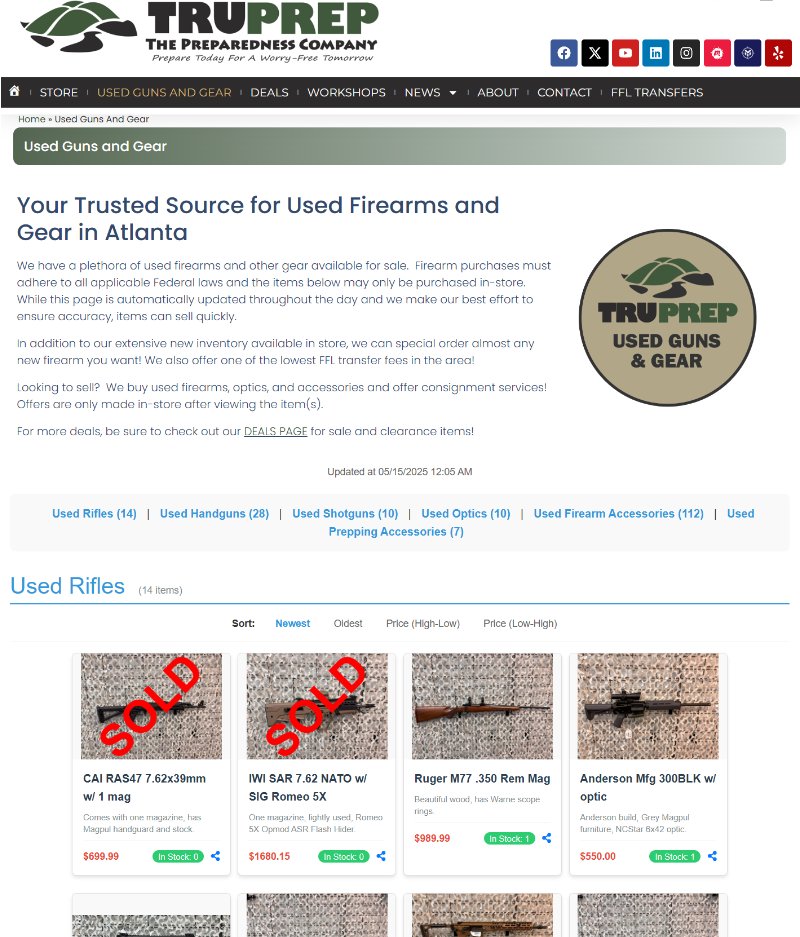 TruPrep's Live Update: Browse Used Guns &amp; Gear for Sale Now!! - mailchi.mp/truprep.com/us…
